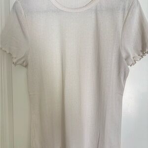 Pointelle short sleeve shirt